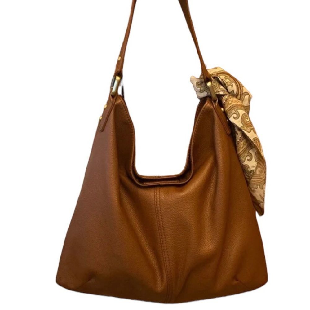 Kooba Soft Genuine Leather Hobo Bag Caramel Brown